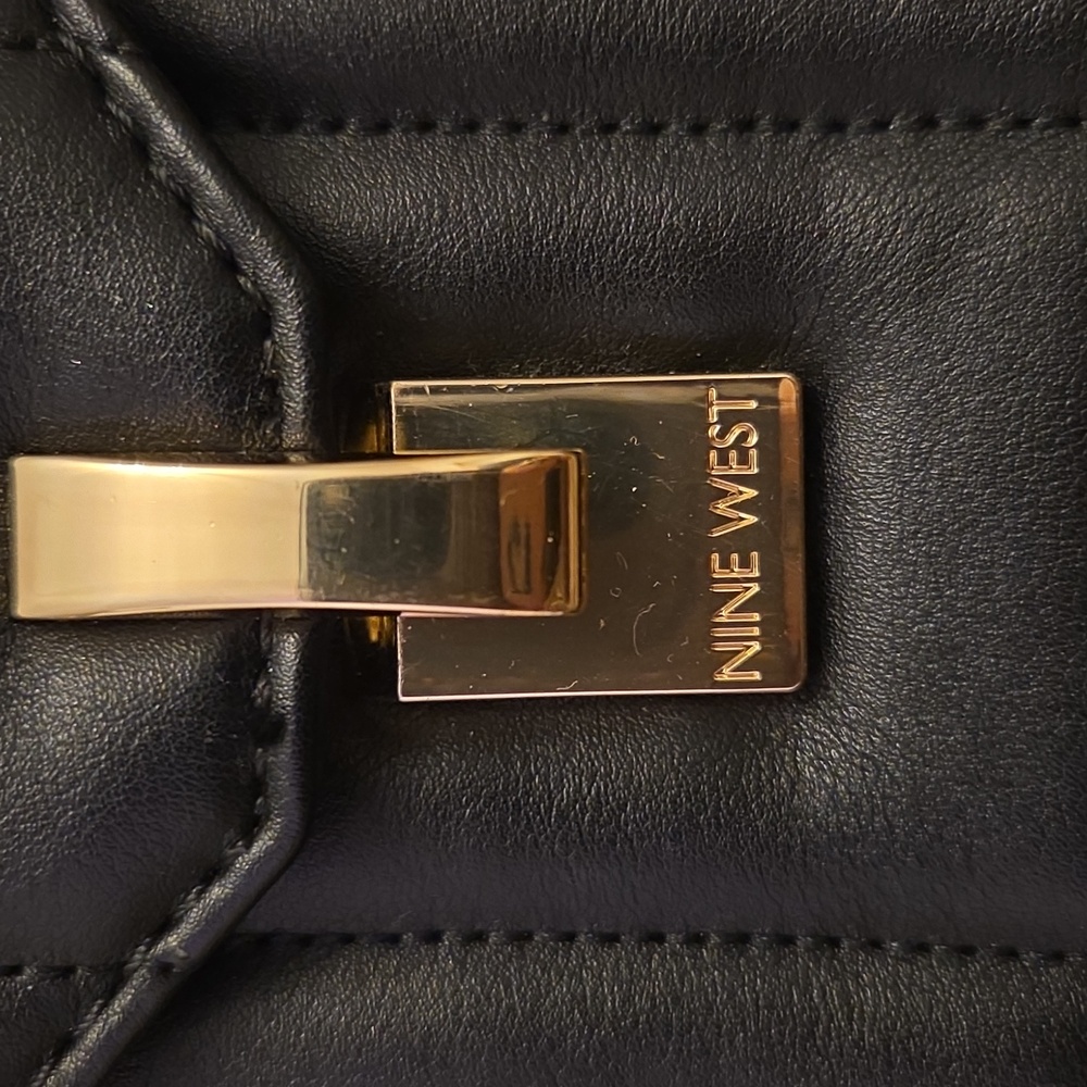 Nine West Black Quilted Purse. - Picture 2 of 5